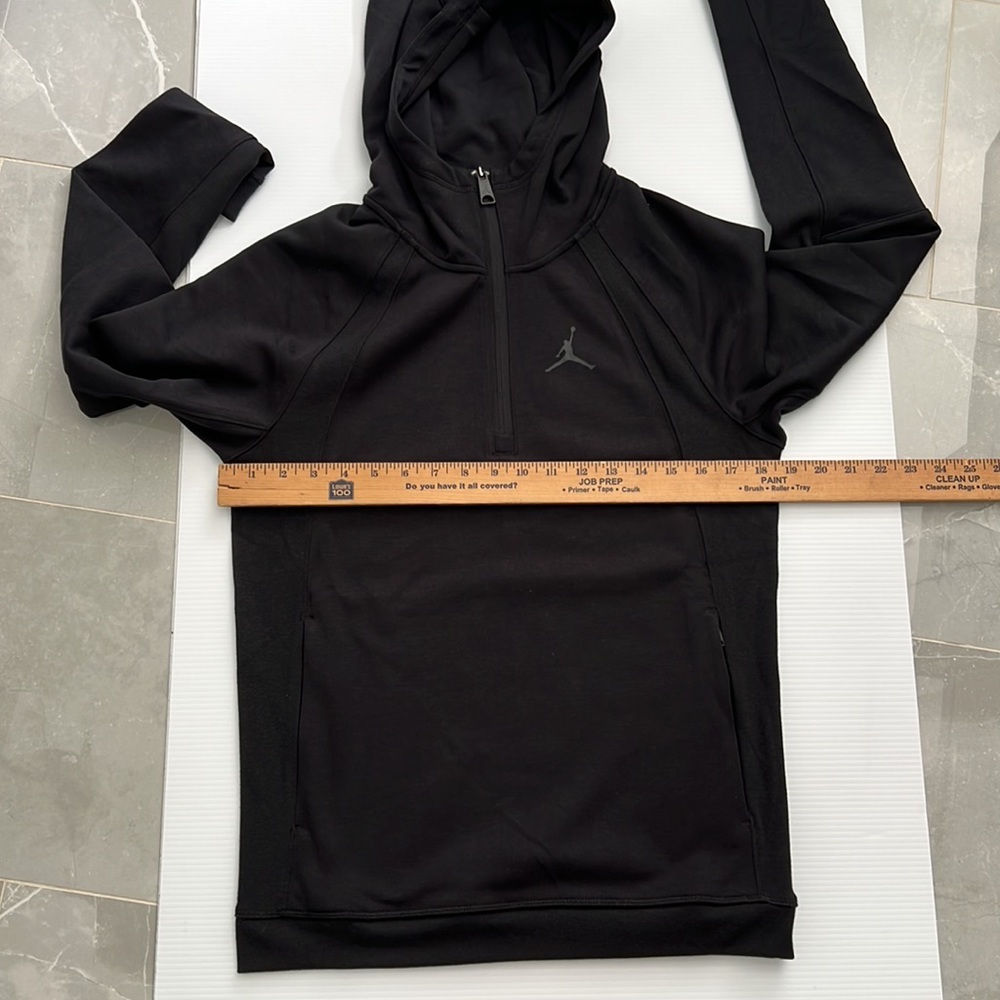 Jordan Men's Dri-FIT Sport Statement Air Fleece Pullover Hoodie-Black - Picture 8 of 9